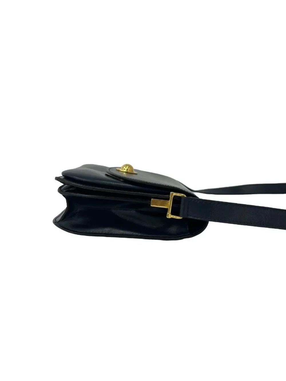 Celine Vintage Star Ball Logo Leather Mini Shoulder Bag Pochette Navy